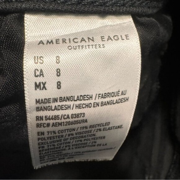 American Eagle Black Shortie Shorts Raw Hem Size 8 Casual - Picture 7 of 9